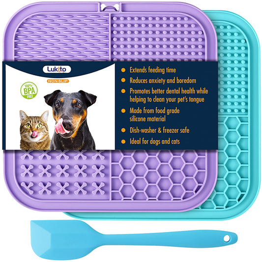 LUKITO Lick Mat 2-Pack with Suction Cups