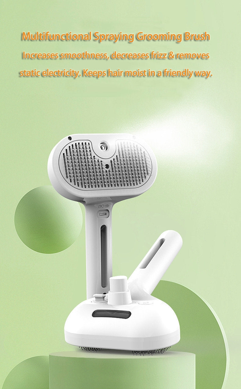 Self-Cleaning Pet Grooming Comb with Mist