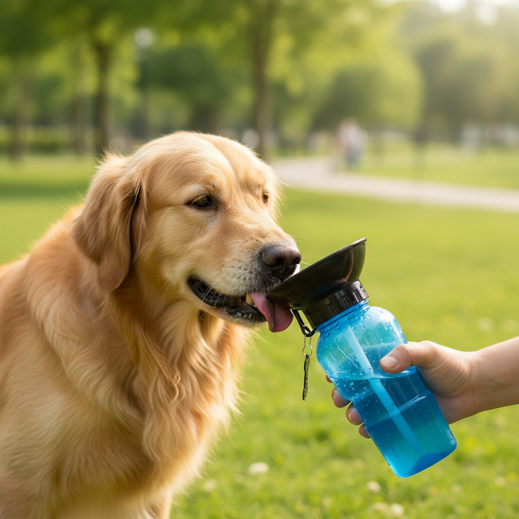 Grey pet water bottle lifestyle