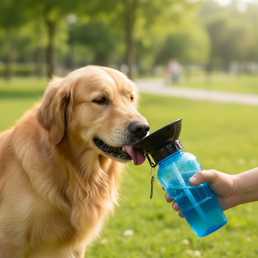 Grey pet water bottle lifestyle